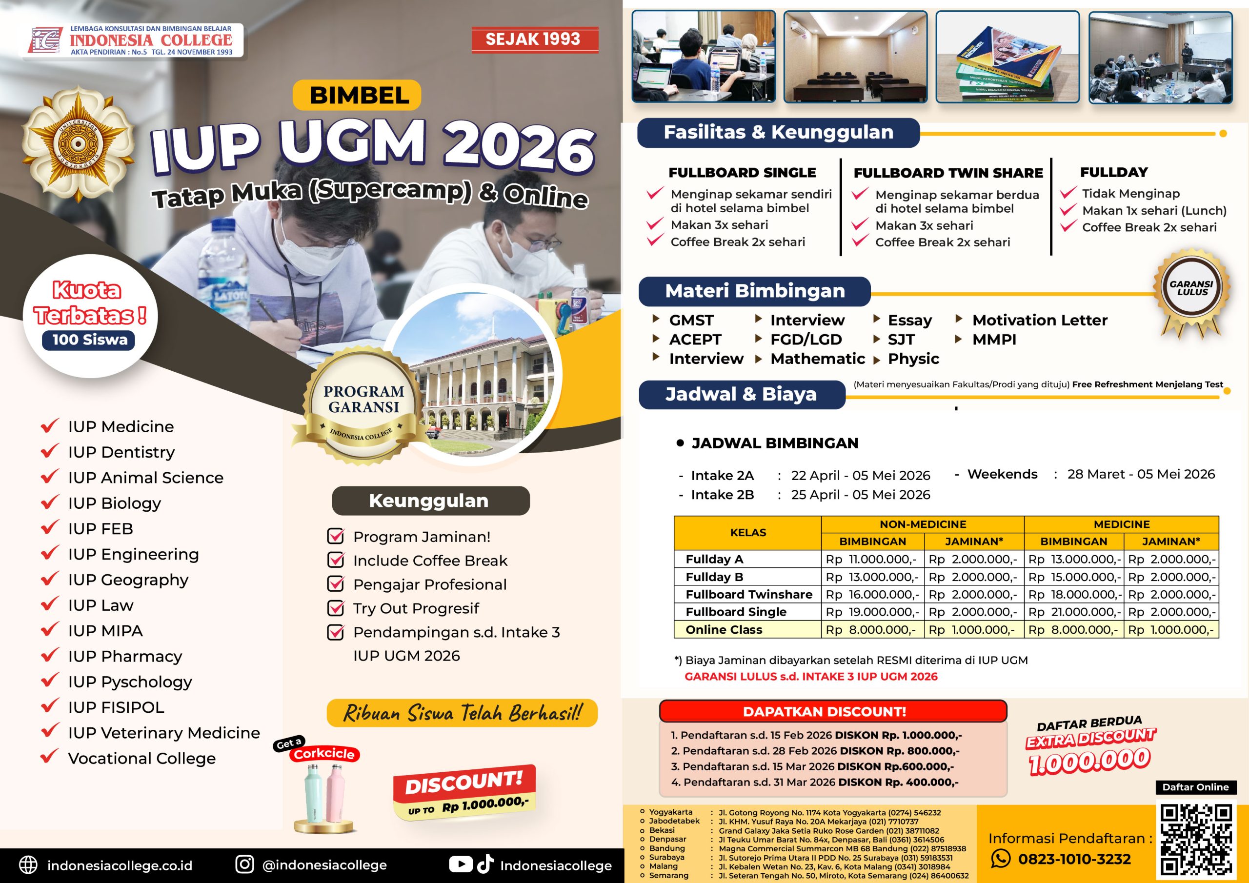 Brosur Bimbel IUP UGM 2026 by Indonesia College Brosur Bimbel IUP UGM 2026